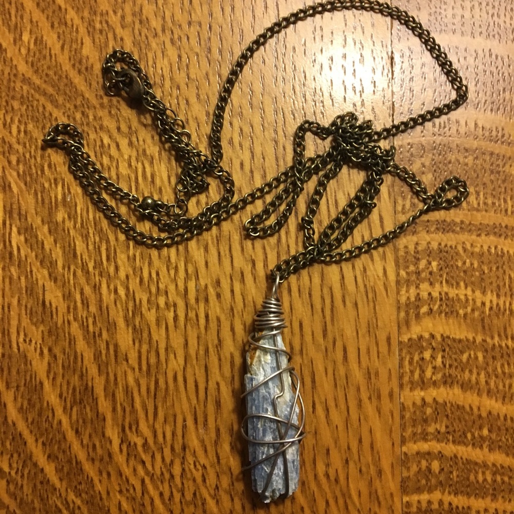Beautiful long stone handmade necklace